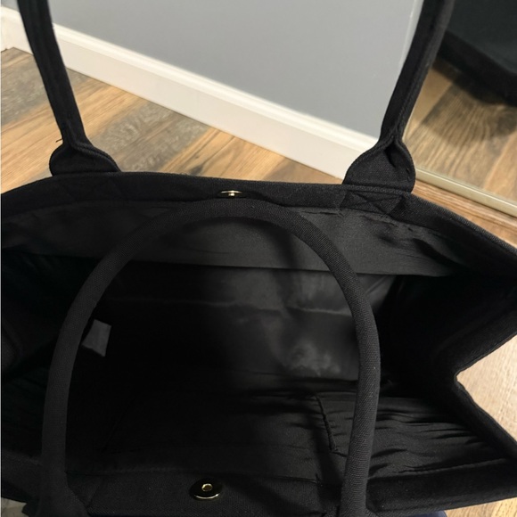 Paco Rabanne Black Canvas Tote with Rounded Top Handles 16x6.5x12 - Picture 3 of 4